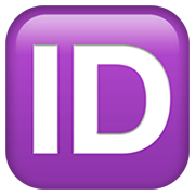 🆔 Emoji Großbuchstaben ID in lila Quadrat Apple iOS 13.3.
