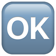 🆗 Emoji Großbuchstaben OK in blauem Quadrat Apple iOS 13.3.