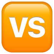 🆚 Emoji Großbuchstaben VS in orangefarbenem Quadrat Apple iOS 13.3.