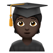 🧑🏿‍🎓 Emoji Student(in): dunkle Hautfarbe Apple iOS 13.3.