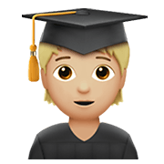 🧑🏼‍🎓 Emoji Estudiante: Tono De Piel Claro Medio en Apple iOS 13.3.