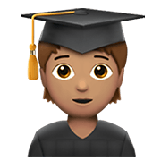 🧑🏽‍🎓 Emoji Student(in): mittlere Hautfarbe Apple iOS 13.3.