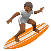🏄🏾 Emoji Surfista: Pele Morena Escura na Apple iOS 13.3.