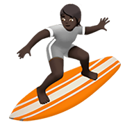 🏄🏿 Emoji Surfista: Pele Escura na Apple iOS 13.3.