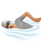 🏊🏼 Emoji Persona Nadando: Tono De Piel Claro Medio en Apple iOS 13.3.