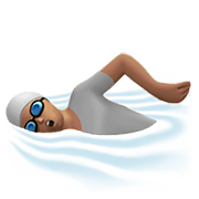 🏊🏽 Emoji Pessoa Nadando: Pele Morena na Apple iOS 13.3.