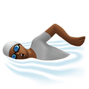 🏊🏾 Emoji Pessoa Nadando: Pele Morena Escura na Apple iOS 13.3.