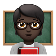 🧑🏿‍🏫 Emoji Professora Na Escola: Pele Escura na Apple iOS 13.3.