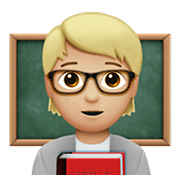 Emoji 🧑🏼‍🏫 Insegnante: Carnagione Abbastanza Chiara su Apple iOS 13.3.