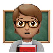 🧑🏽‍🏫 Emoji Professora Na Escola: Pele Morena na Apple iOS 13.3.