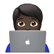 🧑🏿‍💻 Emoji IT-Experte/IT-Expertin: dunkle Hautfarbe Apple iOS 13.3.