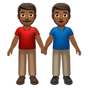 👬🏾 Emoji Hombres De La Mano: Tono De Piel Oscuro Medio en Apple iOS 13.3.
