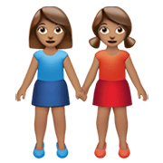 👭🏽 Emoji händchenhaltende Frauen: mittlere Hautfarbe Apple iOS 13.3.