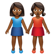 👭🏾 Emoji händchenhaltende Frauen: mitteldunkle Hautfarbe Apple iOS 13.3.