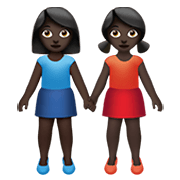 👭🏿 Emoji Mujeres De La Mano: Tono De Piel Oscuro en Apple iOS 13.3.