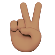 ✌🏽 Emoji Mão Em V De Vitória: Pele Morena na Apple iOS 13.3.