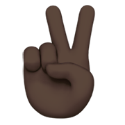 ✌🏿 Emoji Mano Con Señal De Victoria: Tono De Piel Oscuro en Apple iOS 13.3.