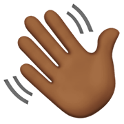 👋🏾 Emoji winkende Hand: mitteldunkle Hautfarbe Apple iOS 13.3.