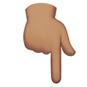 👇🏽 Emoji nach unten weisender Zeigefinger: mittlere Hautfarbe Apple iOS 13.3.