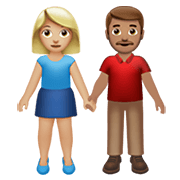 Émoji 👩🏼‍🤝‍👨🏽 Femme Et Homme Se Tenant La Main : Peau Moyennement Claire Et Peau Légèrement Mate sur Apple iOS 13.3.