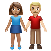 👩🏽‍🤝‍👨🏼 Emoji Mann und Frau halten Hände: mittlere Hautfarbe, mittelhelle Hautfarbe Apple iOS 13.3.