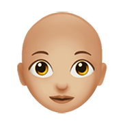 👩🏼‍🦲 Emoji Frau: mittelhelle Hautfarbe, Glatze Apple iOS 13.3.