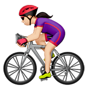 🚴🏻‍♀️ Emoji Mulher Ciclista: Pele Clara na Apple iOS 13.3.