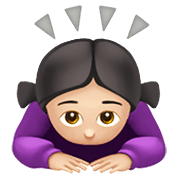 🙇🏻‍♀️ Emoji Mujer Haciendo Una Reverencia: Tono De Piel Claro en Apple iOS 13.3.