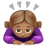 Emoji 🙇🏽‍♀️ Donna Che Fa Inchino Profondo: Carnagione Olivastra su Apple iOS 13.3.