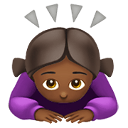 🙇🏾‍♀️ Emoji Mujer Haciendo Una Reverencia: Tono De Piel Oscuro Medio en Apple iOS 13.3.