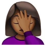 🤦🏾‍♀️ Emoji sich an den Kopf fassende Frau: mitteldunkle Hautfarbe Apple iOS 13.3.