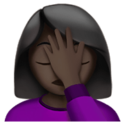 🤦🏿‍♀️ Emoji Mujer Con La Mano En La Frente: Tono De Piel Oscuro en Apple iOS 13.3.