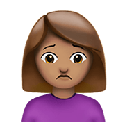 🙍🏽‍♀️ Emoji missmutige Frau: mittlere Hautfarbe Apple iOS 13.3.