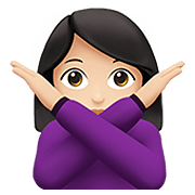 🙅🏻‍♀️ Emoji Frau mit überkreuzten Armen: helle Hautfarbe Apple iOS 13.3.