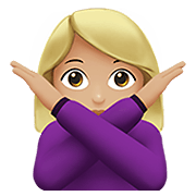 🙅🏼‍♀️ Emoji Mulher Fazendo Gesto De «não»: Pele Morena Clara na Apple iOS 13.3.