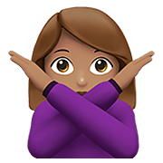 🙅🏽‍♀️ Emoji Frau mit überkreuzten Armen: mittlere Hautfarbe Apple iOS 13.3.