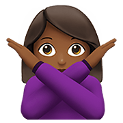🙅🏾‍♀️ Emoji Frau mit überkreuzten Armen: mitteldunkle Hautfarbe Apple iOS 13.3.