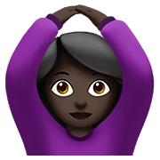 🙆🏿‍♀️ Emoji Mujer Haciendo El Gesto De «de Acuerdo»: Tono De Piel Oscuro en Apple iOS 13.3.