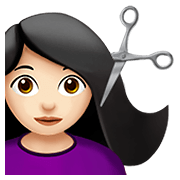 💇🏻‍♀️ Emoji Frau beim Haareschneiden: helle Hautfarbe Apple iOS 13.3.