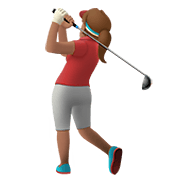🏌🏽‍♀️ Emoji Mulher Golfista: Pele Morena na Apple iOS 13.3.