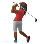 🏌🏾‍♀️ Emoji Mujer Jugando Al Golf: Tono De Piel Oscuro Medio en Apple iOS 13.3.