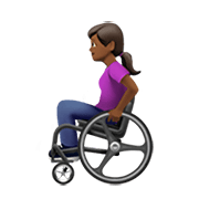👩🏾‍🦽 Emoji Mulher Em Cadeira De Rodas Manual: Pele Morena Escura na Apple iOS 13.3.