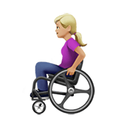 👩🏼‍🦽 Emoji Frau in manuellem Rollstuhl: mittelhelle Hautfarbe Apple iOS 13.3.