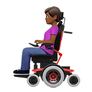 👩🏾‍🦼 Emoji Frau in elektrischem Rollstuhl: mitteldunkle Hautfarbe Apple iOS 13.3.