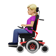 👩🏼‍🦼 Emoji Frau in elektrischem Rollstuhl: mittelhelle Hautfarbe Apple iOS 13.3.