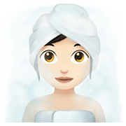 🧖🏻‍♀️ Emoji Frau in Dampfsauna: helle Hautfarbe Apple iOS 13.3.