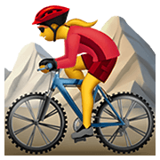 🚵‍♀️ Emoji Mulher Fazendo Mountain Bike na Apple iOS 13.3.