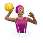 🤽🏽‍♀️ Emoji Mujer Jugando Al Waterpolo: Tono De Piel Medio en Apple iOS 13.3.