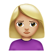 Emoji 🙎🏼‍♀️ Donna Imbronciata: Carnagione Abbastanza Chiara su Apple iOS 13.3.
