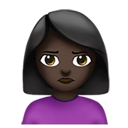 Emoji 🙎🏿‍♀️ Donna Imbronciata: Carnagione Scura su Apple iOS 13.3.